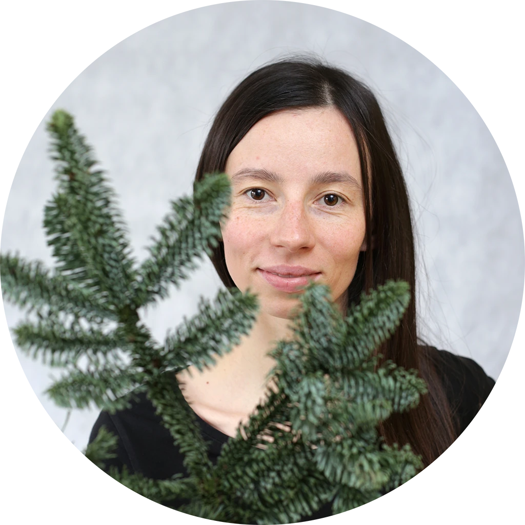 Ręcznie rysowany wianek świąteczny z czerwoną bombką i kokardą